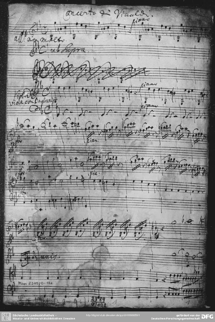 First page of Violin Concerto in C minor