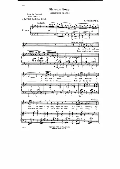 First page of Chanson slave