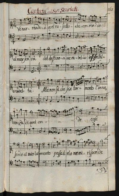 First page of Vo narrando a quel ruscello