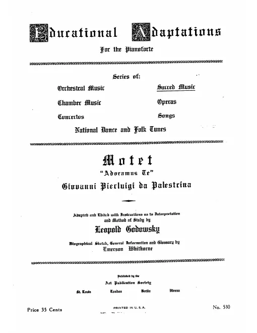 First page of Adoramus te Christe