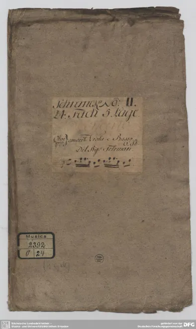 First page of Concerto for Oboe and Violin in F major