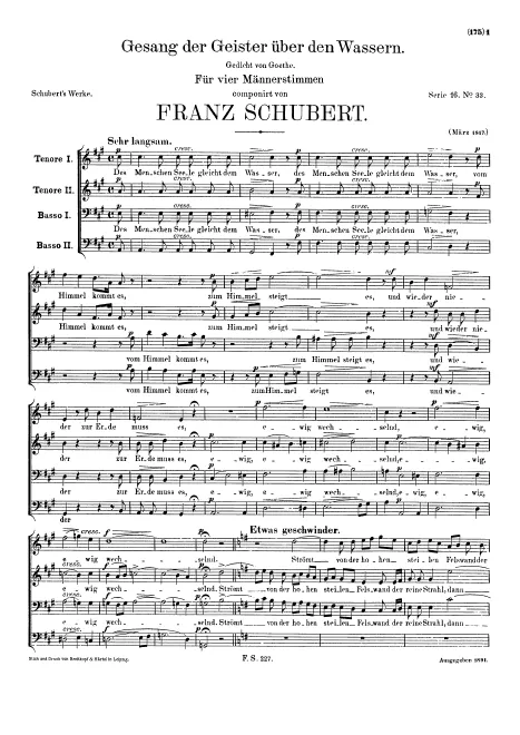 First page of Gesang der Geister über den Wassern