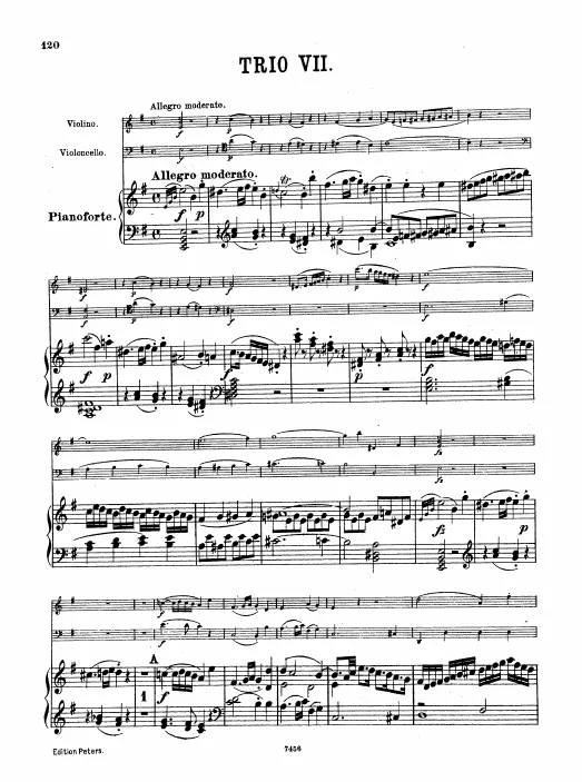 First page of Piano Trio in E minor