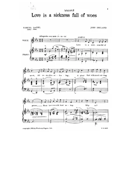 First page of Love Is a Sickness Full of Woes
