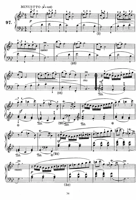 First page of Keyboard Sonata in B-flat major