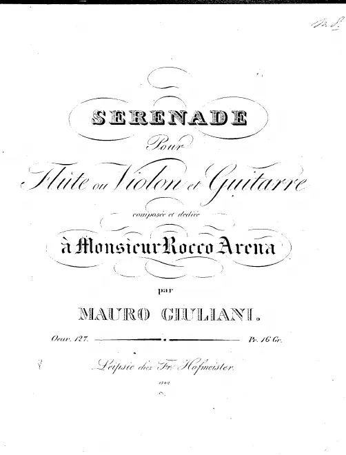 First page of Serenade for Flute (or Violin) and Guitar, Op.127