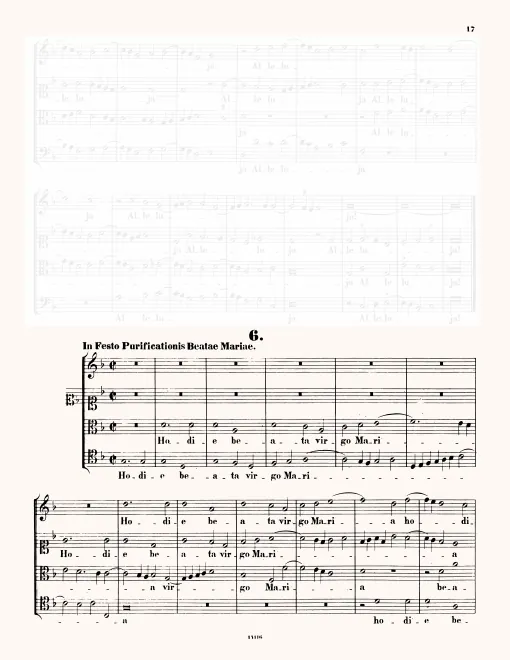 First page of Hodie beata Virgo