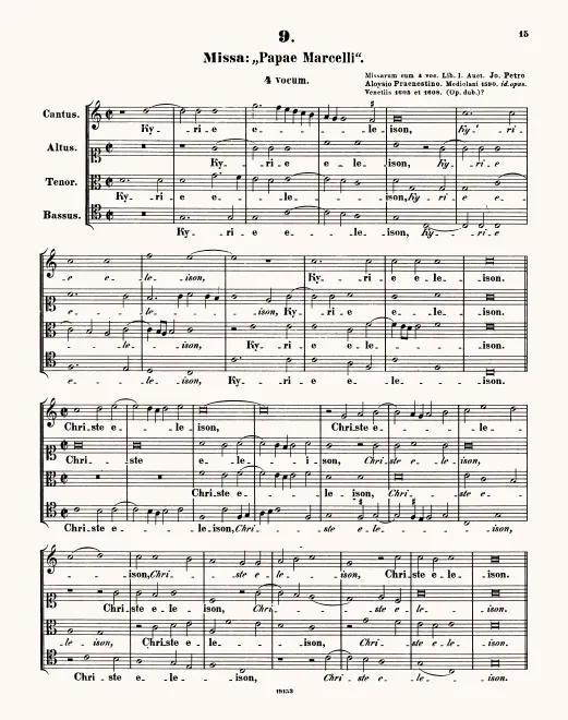 First page of Missa Papae Marcelli