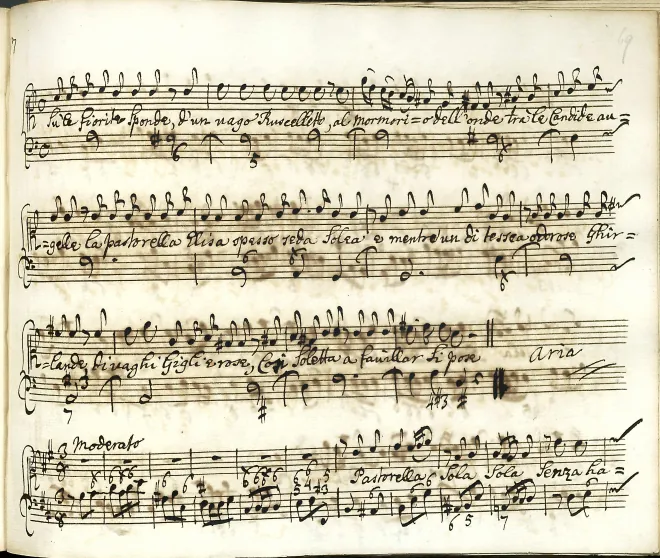 First page of Su le fiorite sponde