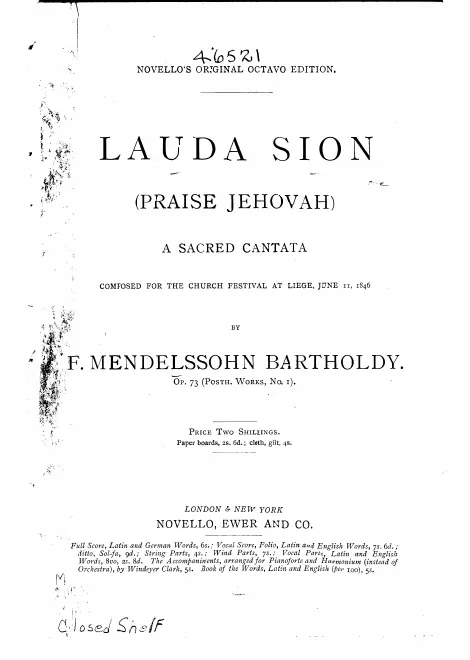 First page of Lauda Sion