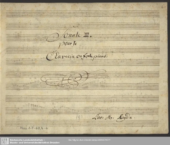 First page of Keyboard Sonata