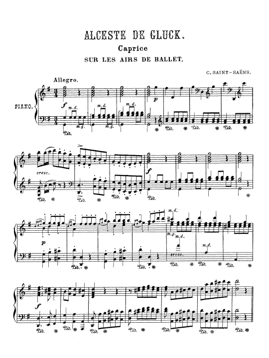 First page of Caprice sur les airs de ballet d'Alceste de Gluck