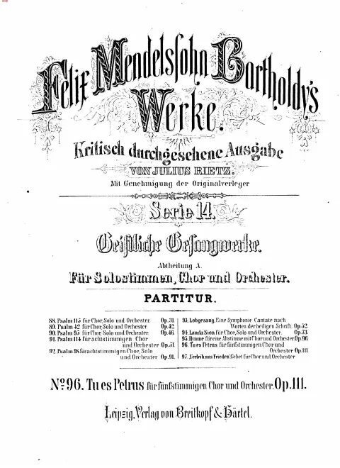 First page of Tu es Petrus
