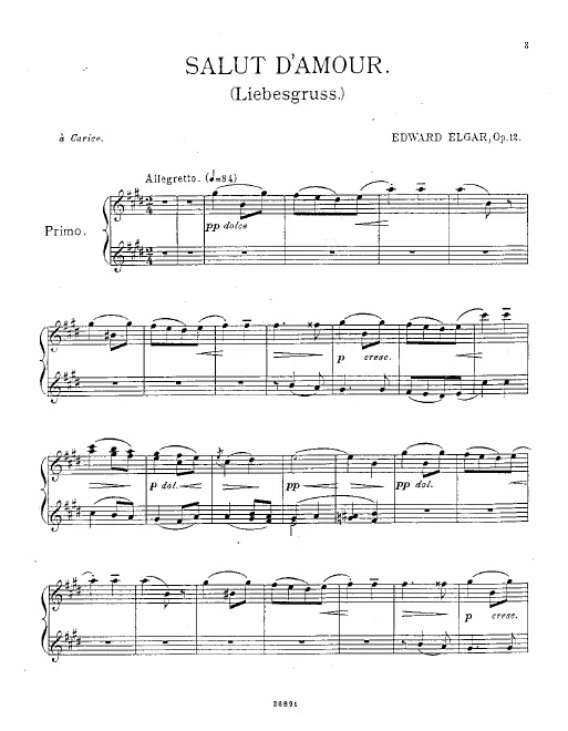 First page of Salut d'amour