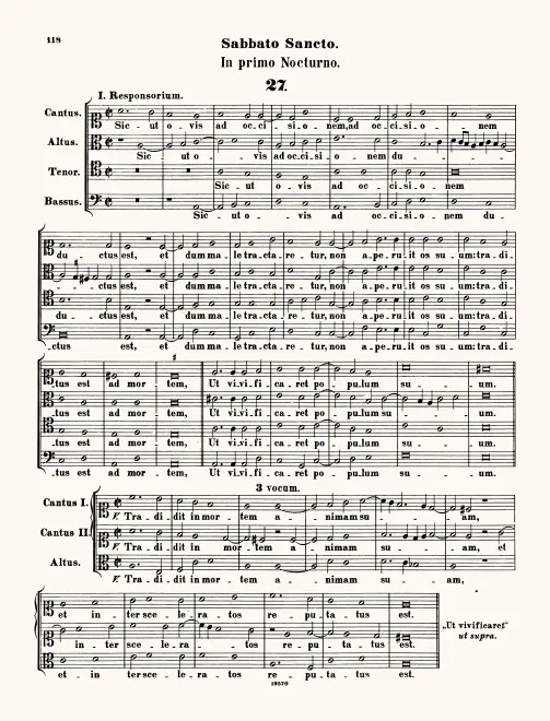 First page of Sicut ovis ad occisionem