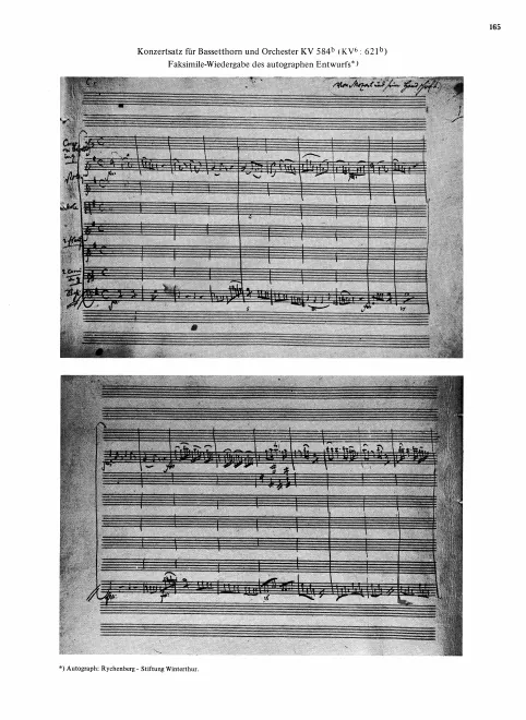 First page of Basset Horn Concerto