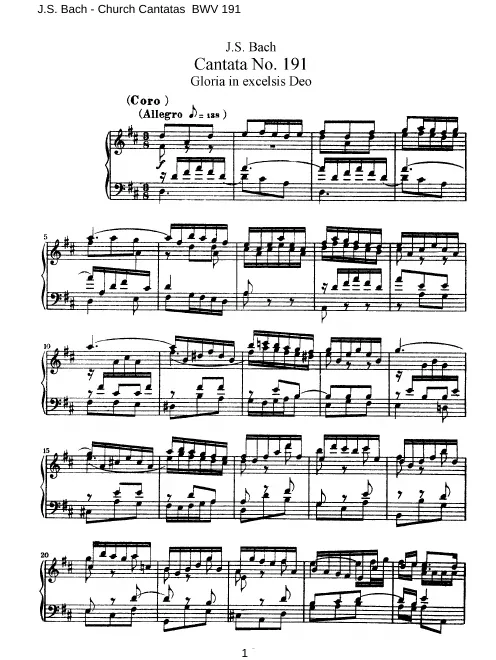 First page of Gloria in excelsis Deo