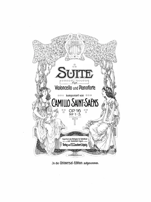 First page of Suite for Cello and Piano