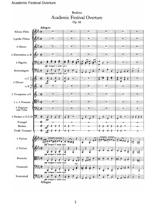 First page of Academic Festival Overture
