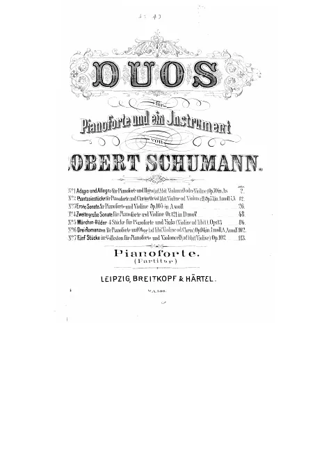 First page of Duos für Pianoforte und ein Instrument