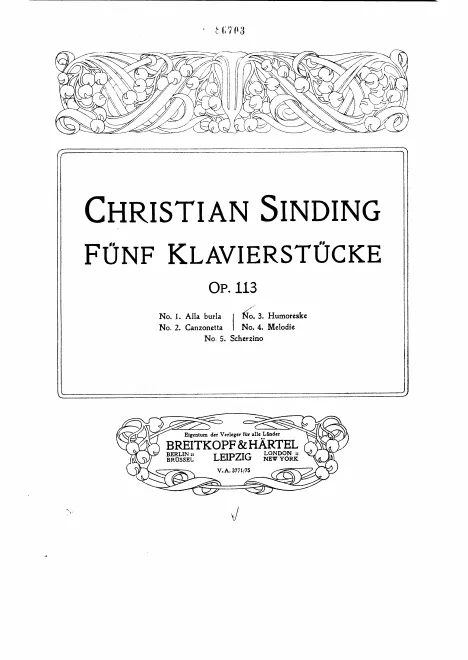 First page of 5 Klavierstücke