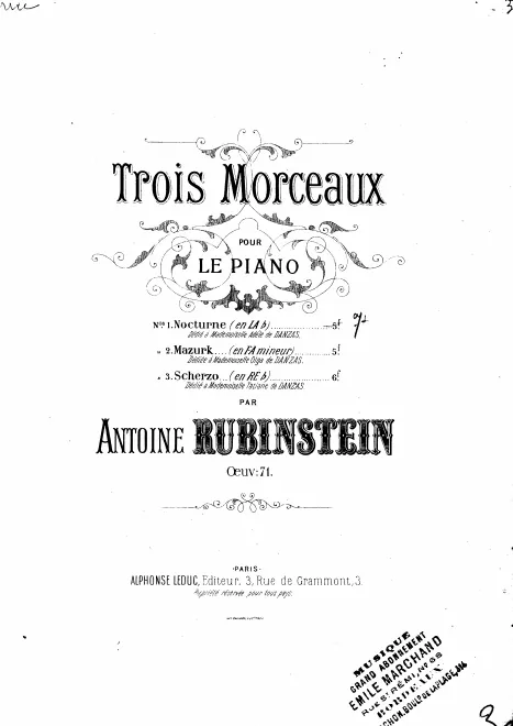 First page of 3 Morceaux, Op.71