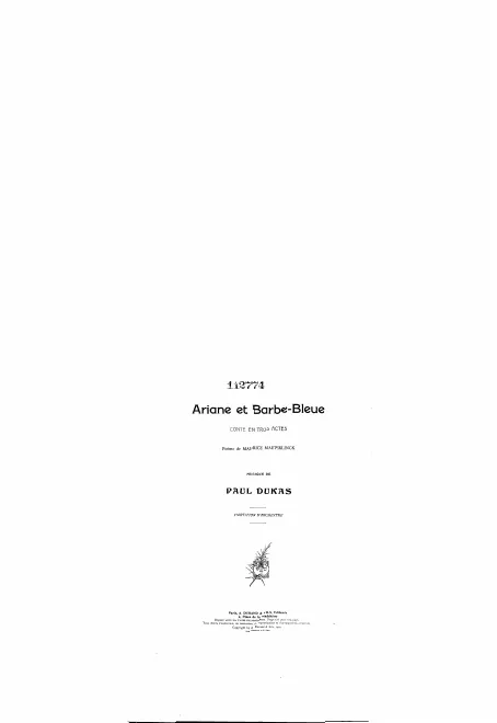 First page of Ariane et Barbe-bleue