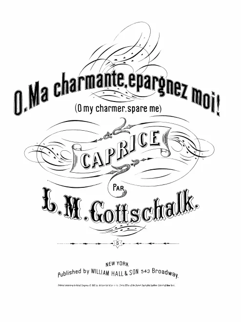 First page of O ma charmante, épargnez moi! (O, my charmer, spare me.)