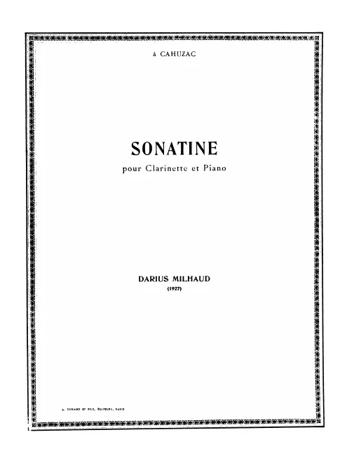 First page of Sonatina for Clarinet and Piano